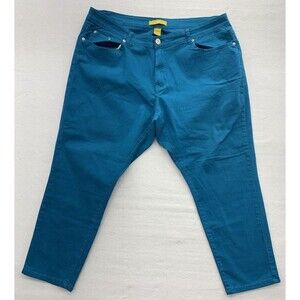 Dkin Womens Capri Shorts Size 22W Blue Embroidered Pocket Summer Vacationcore